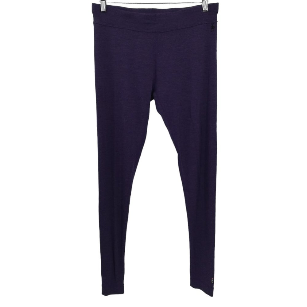 Smartwool Purple Base Layer Pull On Leggings Pants Size L Stretch Womens Tights